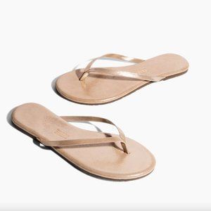 TKEEs Glitter Flip Flops, Pink Pearl, Size 8